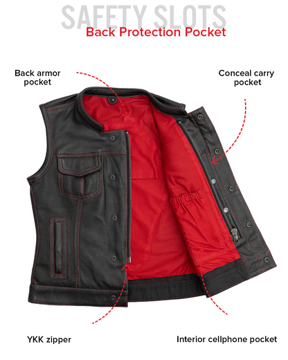 Jessica Perforated Women's Motorcycle Leather Vest