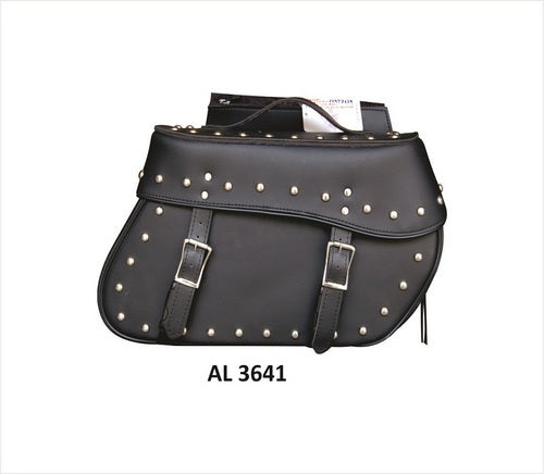 Allstate leather Large studded throw-over PVC Saddle Bag