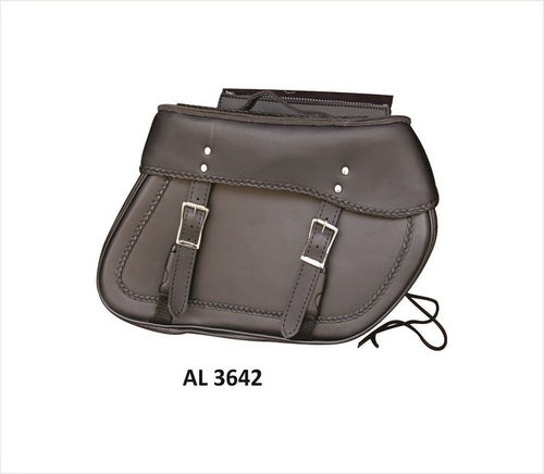 Allstate Leather Large braided throw-over PVC Saddle Bag