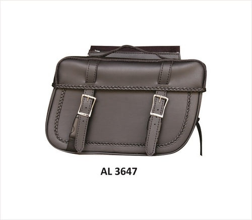 Allstate Leather PVC Braided Throw over Studded Saddle bags