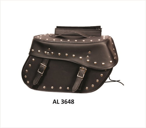 Allstate Leather Large Studded throw-over PVC Saddle Bag