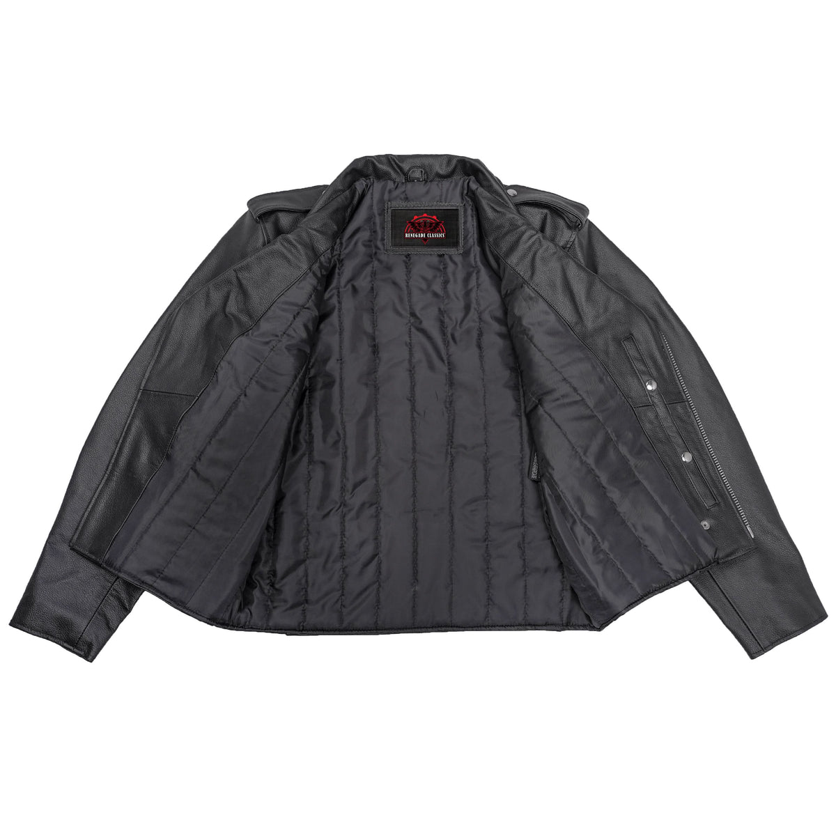 Classic Star Black Men's Leather Motorcycle Jacket – Adjustable Fit
