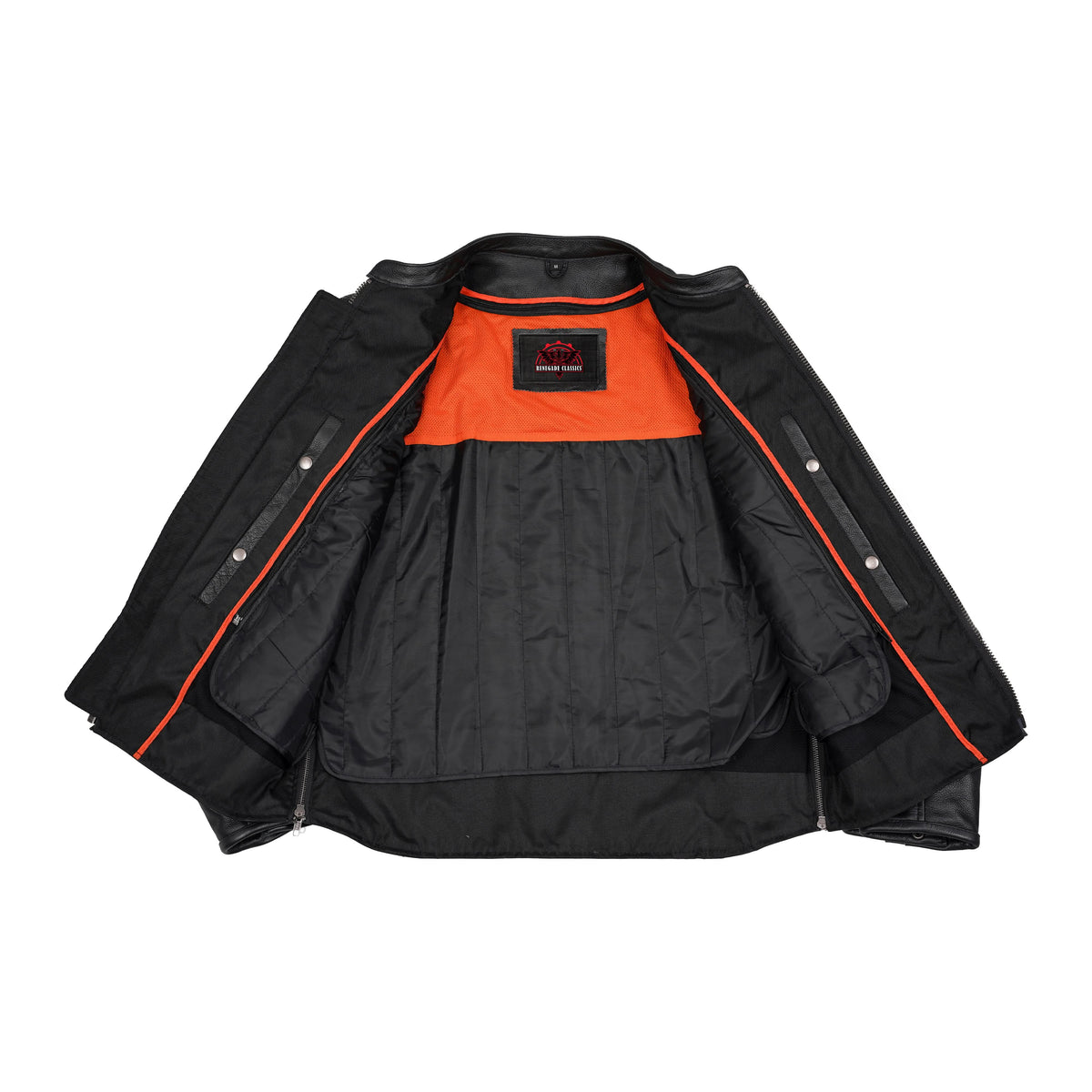 Renegade Classic Full Hand Black Leather Motorcycle Jacket