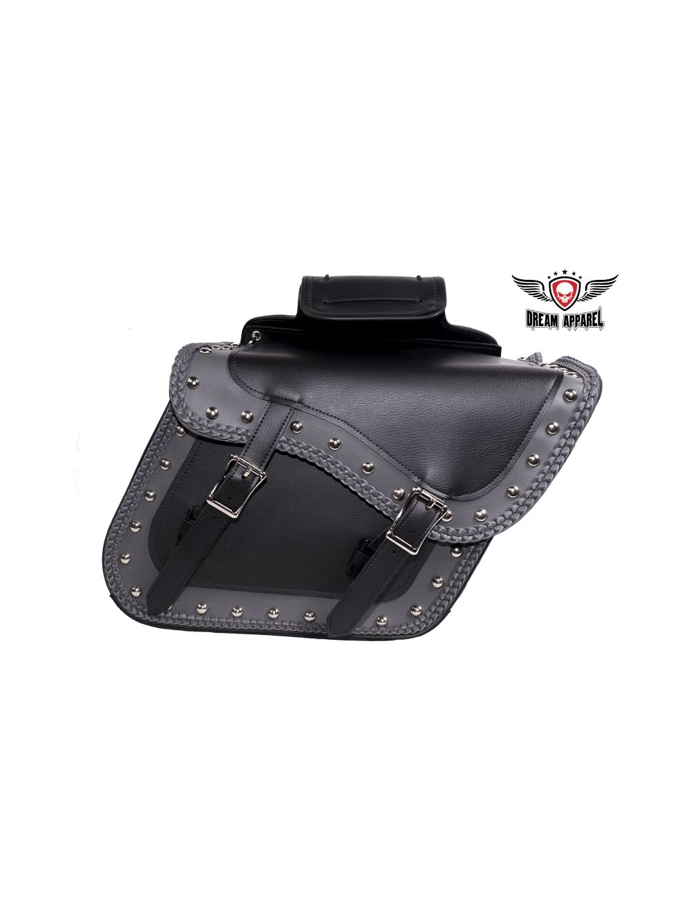 Dream Apparel Studded PVC Motorcycle Saddlebag With Gun Holsters