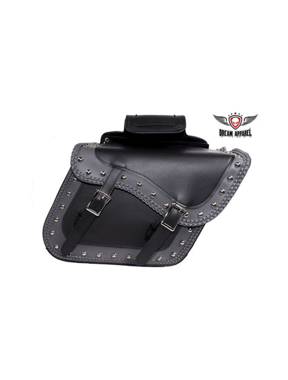 Dream Apparel Studded PVC Motorcycle Saddlebag With Gun Holsters