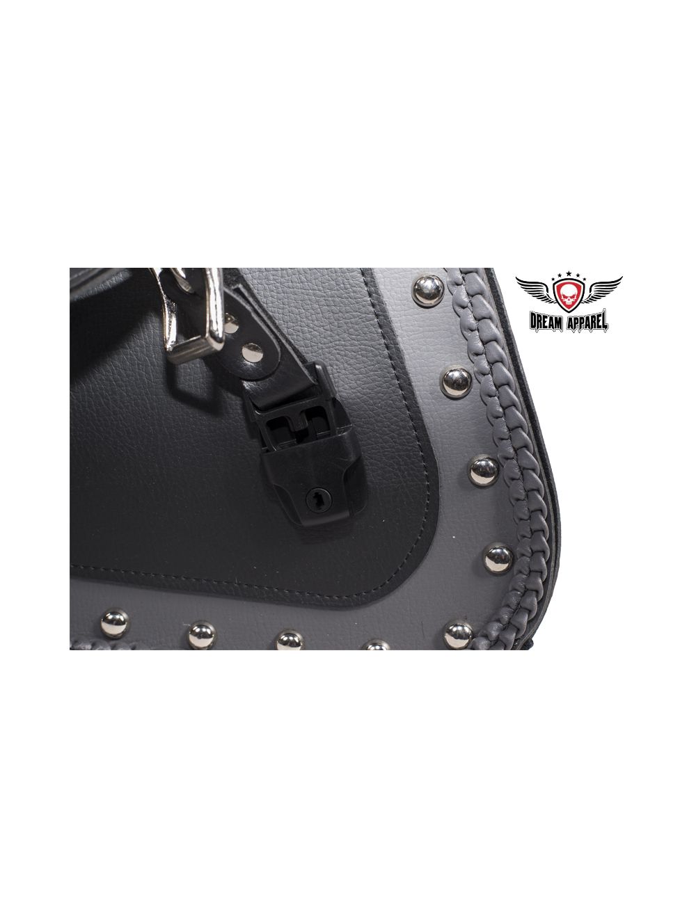 Dream Apparel Studded PVC Motorcycle Saddlebag With Gun Holsters