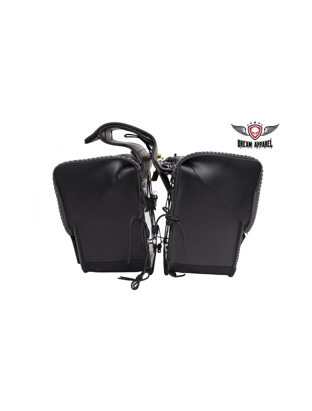 Dream Apparel Studded PVC Motorcycle Saddlebag With Gun Holsters