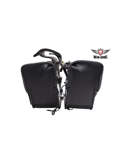 Dream Apparel Studded PVC Motorcycle Saddlebag With Gun Holsters