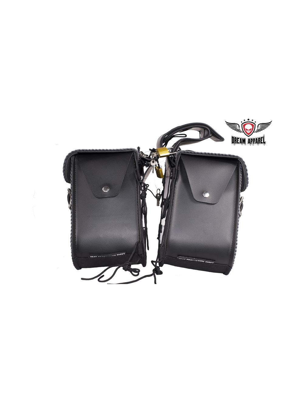 Dream Apparel Studded PVC Motorcycle Saddlebag With Gun Holsters