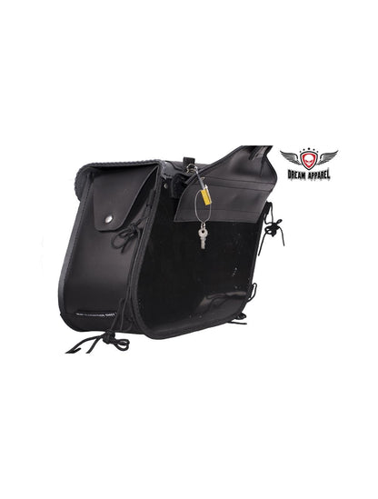 Dream Apparel Studded PVC Motorcycle Saddlebag With Gun Holsters