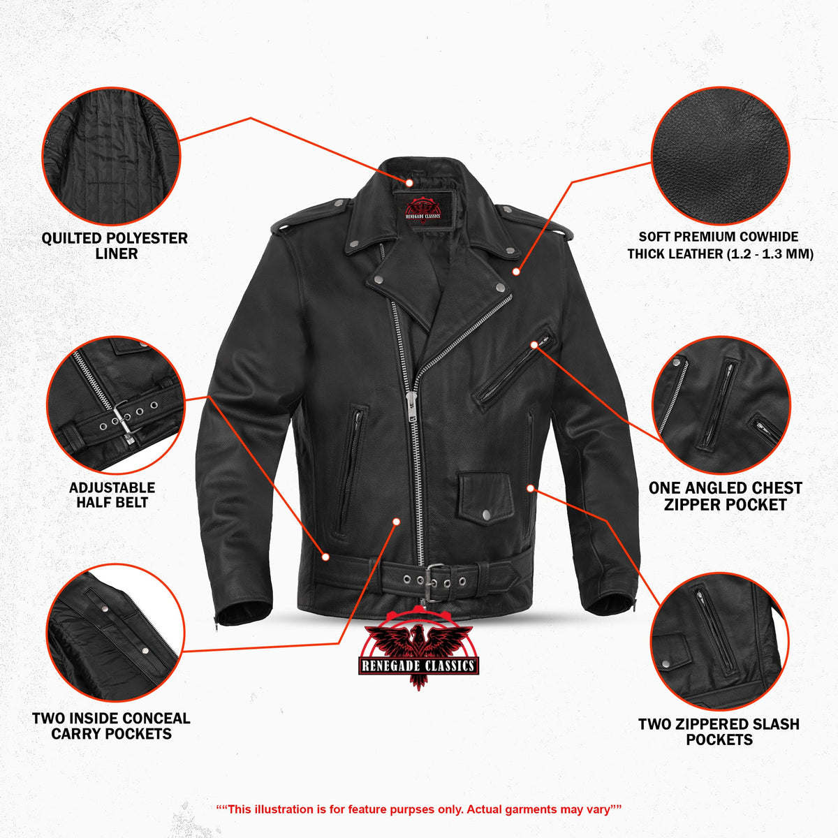 Super Arnold Men's Black Leather Jacket – Retro Design