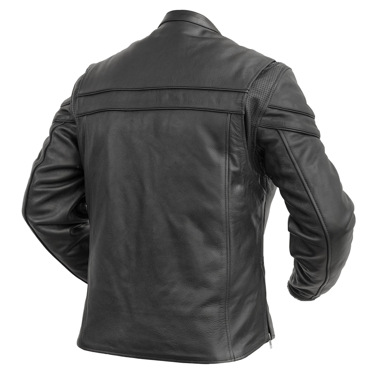 Renegade Classic Full Hand Black Leather Motorcycle Jacket