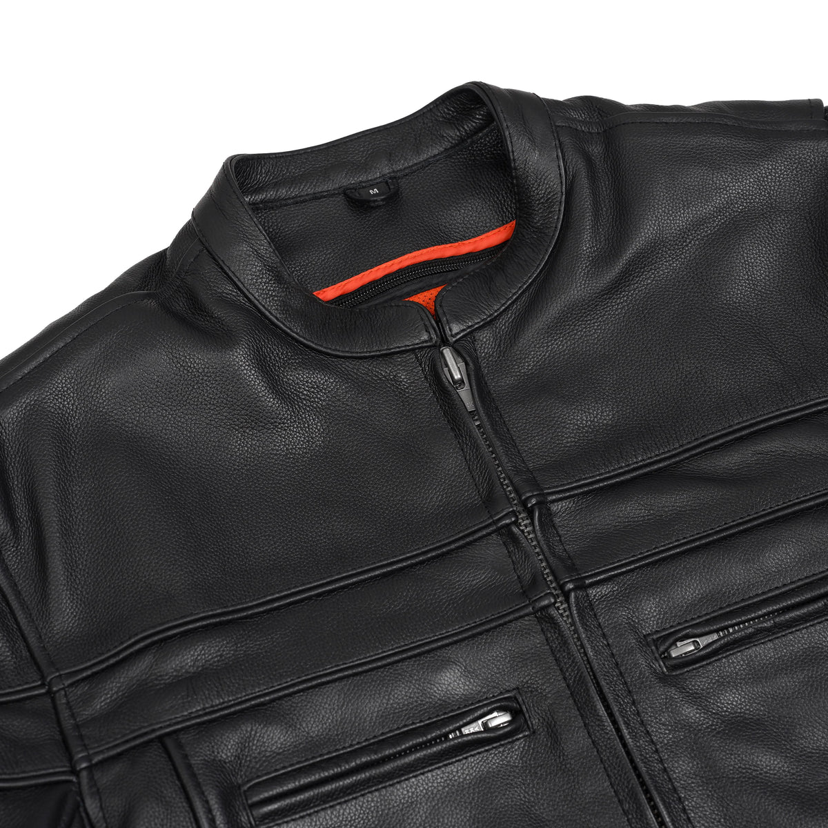 Renegade Classic Full Hand Black Leather Motorcycle Jacket