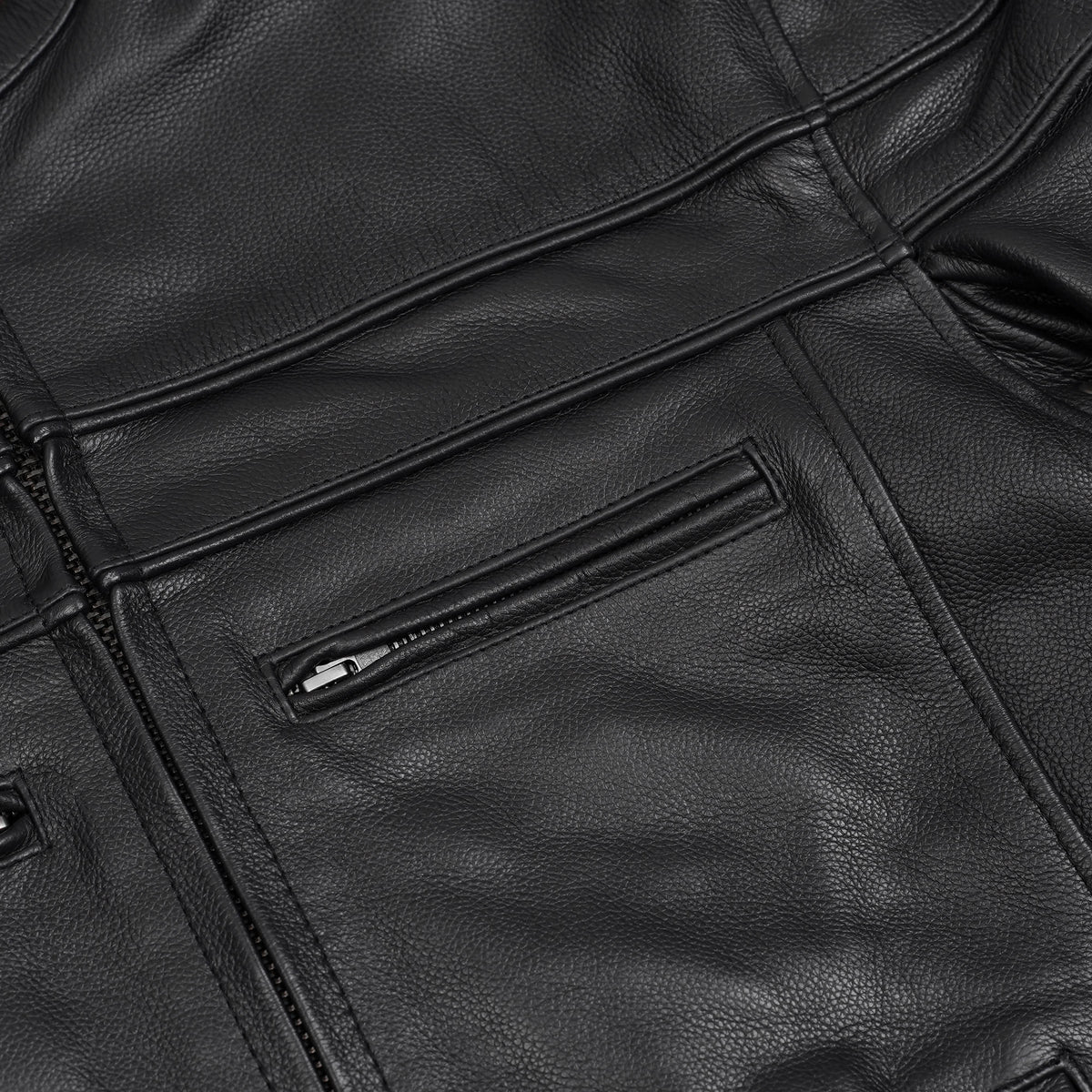 Renegade Classic Full Hand Black Leather Motorcycle Jacket