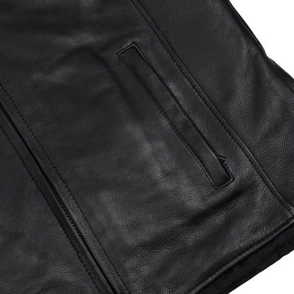 Renegade Classic Full Hand Black Leather Motorcycle Jacket