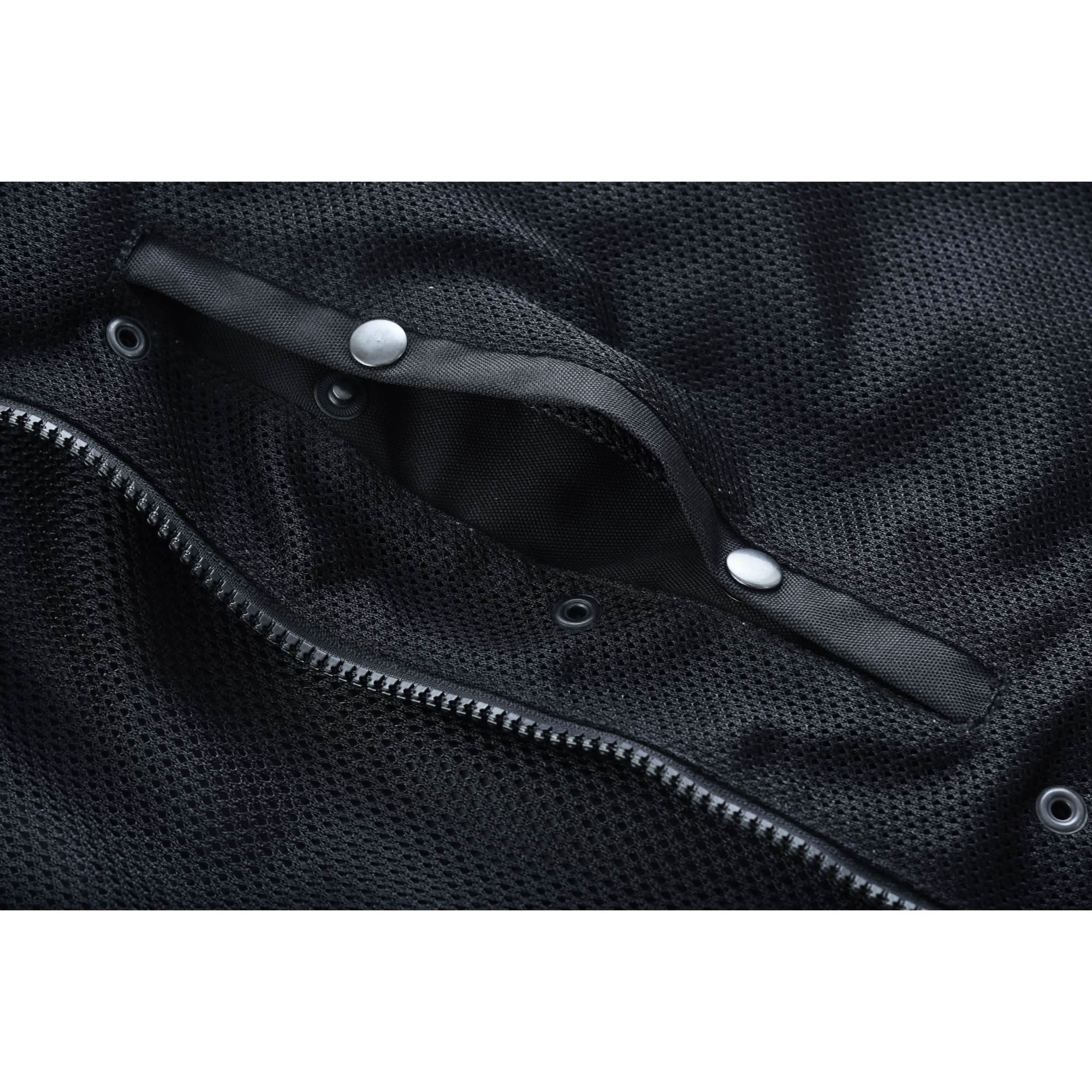 Men's Black Mesh Textile Vest with White Paisley Liner