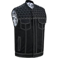 Men's Black Mesh Textile Vest with White Paisley Liner