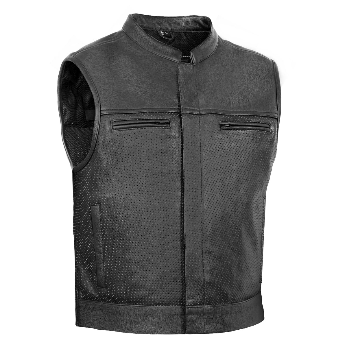 Gravel Ghost Lowcut Mens Leather Motorcycle Vest