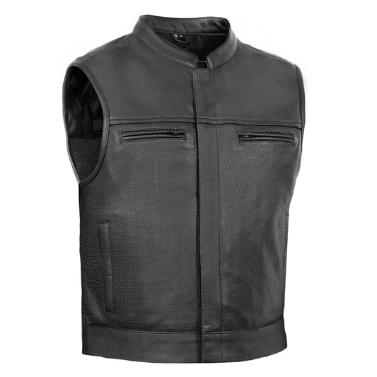 Gravel Ghost Lowcut Mens Leather Motorcycle Vest