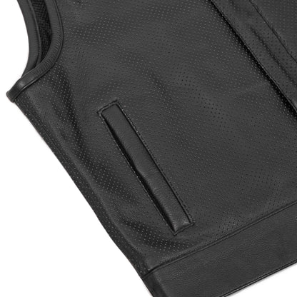Gravel Ghost Lowcut Mens Leather Motorcycle Vest