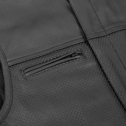 Gravel Ghost Lowcut Mens Leather Motorcycle Vest