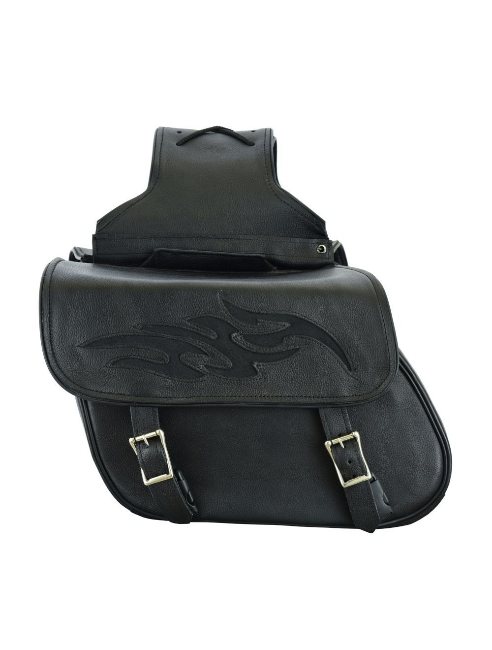 Genuine Naked Leather Concealed Carry Saddlebag with Flame