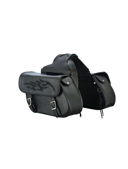 Genuine Naked Leather Concealed Carry Saddlebag with Flame
