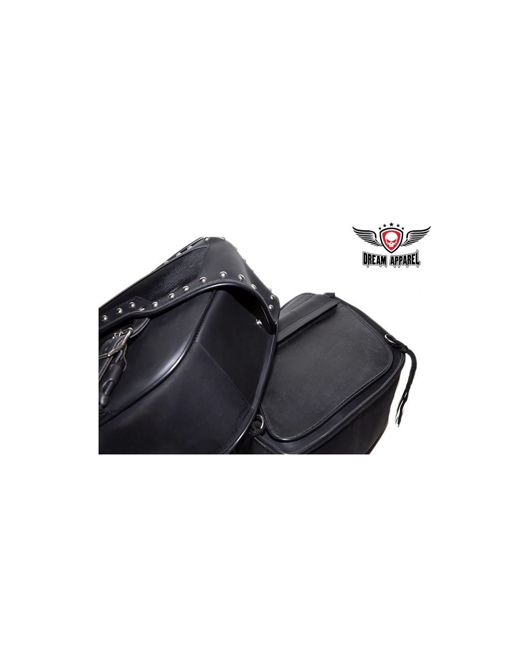 Dream Apparel PVC Motorcycle Saddlebag With Studs