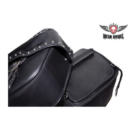 Dream Apparel PVC Motorcycle Saddlebag With Studs