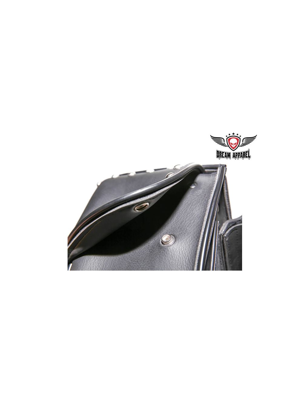 Dream Apparel PVC Motorcycle Saddlebag With Studs