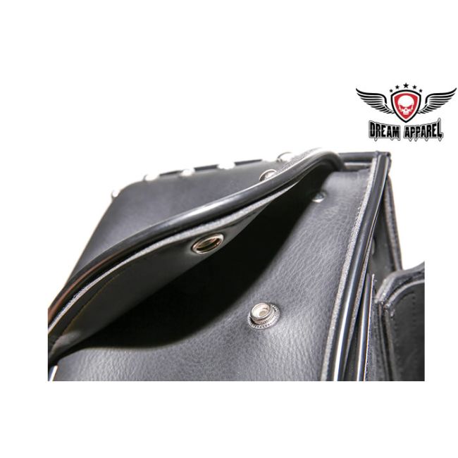 Dream Apparel PVC Motorcycle Saddlebag With Studs