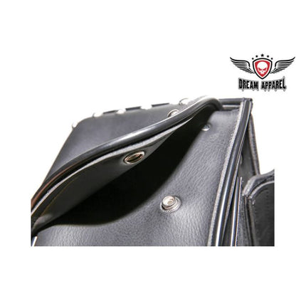 Dream Apparel PVC Motorcycle Saddlebag With Studs