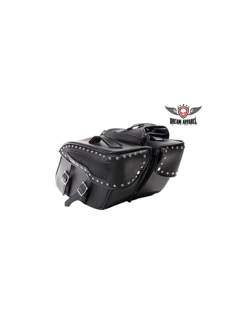 Dream Apparel PVC Motorcycle Saddlebag With Studs