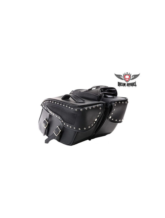 Dream Apparel PVC Motorcycle Saddlebag With Studs