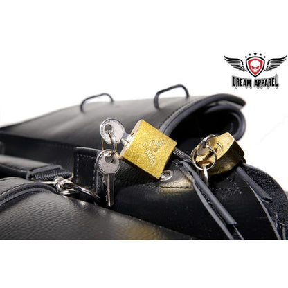 Dream Apparel Genuine Leather Motorcycle Saddlebag
