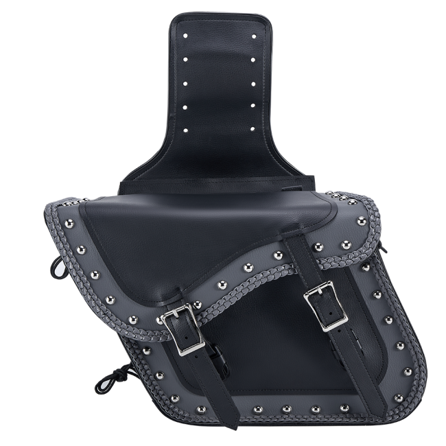Dream Apparel PVC Motorcycle Saddlebag With Studs