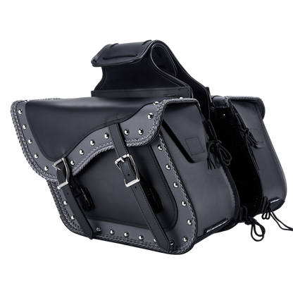 Dream Apparel PVC Motorcycle Saddlebag With Studs
