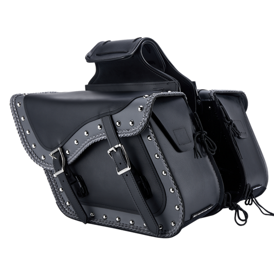 Dream Apparel PVC Motorcycle Saddlebag With Studs
