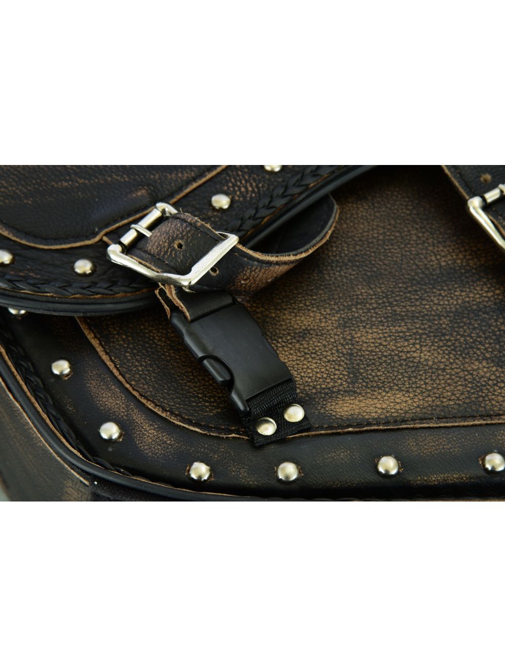 Dream Apparel Genuine Distressed Brown Naked Leather Concealed Carry Saddlebag