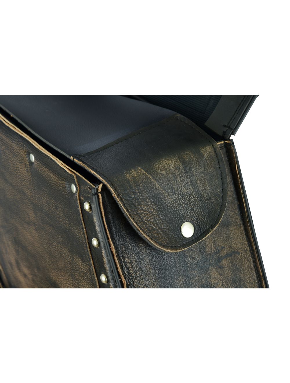 Dream Apparel Genuine Distressed Brown Naked Leather Concealed Carry Saddlebag