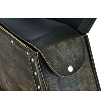 Dream Apparel Genuine Distressed Brown Naked Leather Concealed Carry Saddlebag