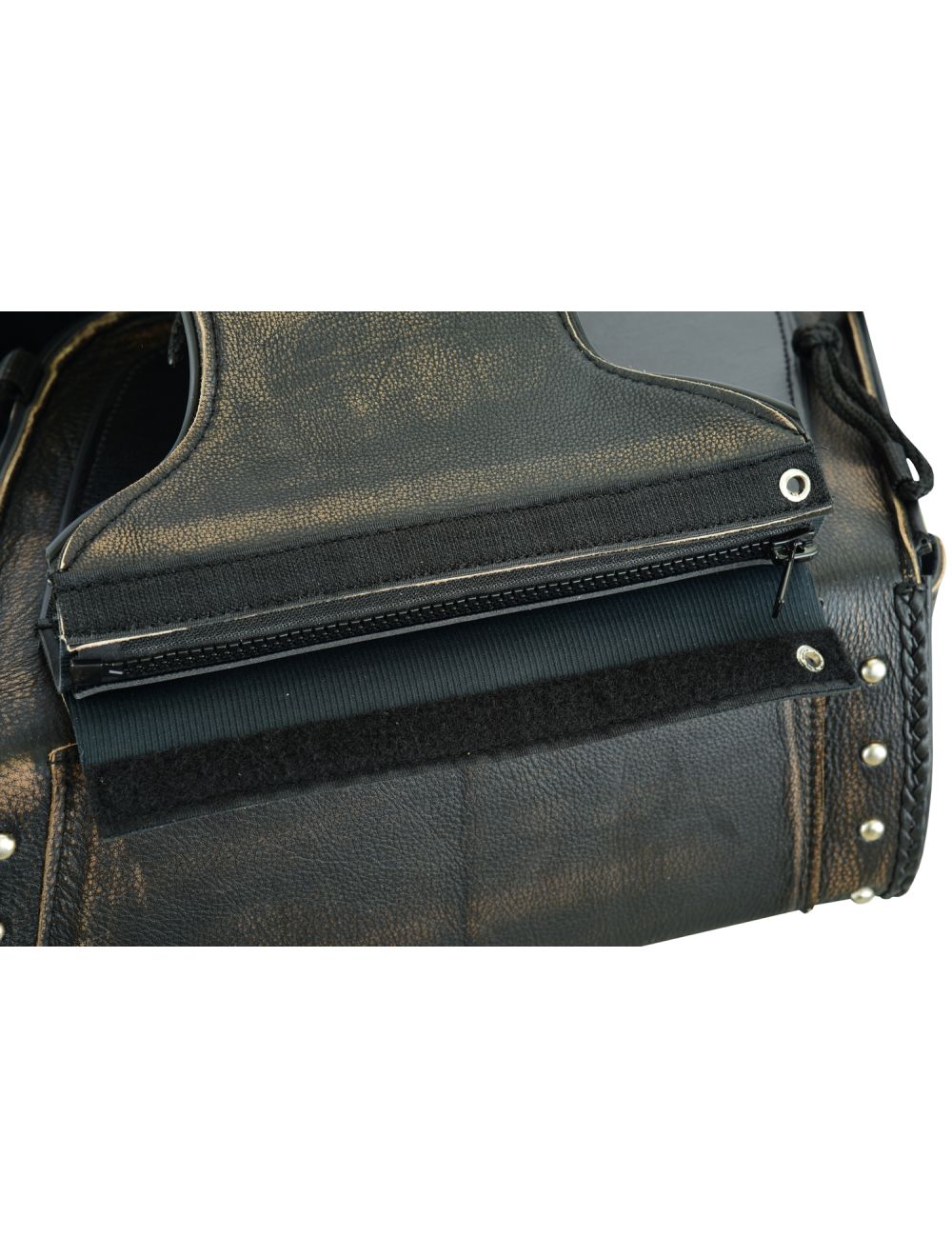 Dream Apparel Genuine Distressed Brown Naked Leather Concealed Carry Saddlebag