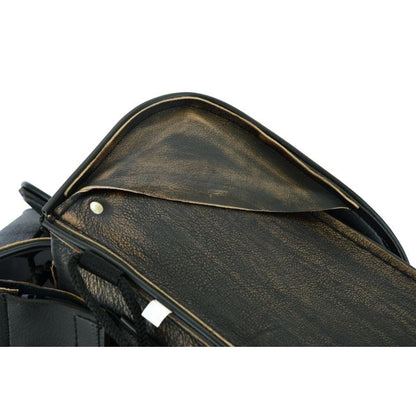 Dream Apparel Genuine Distressed Brown Naked Leather Concealed Carry Saddlebag