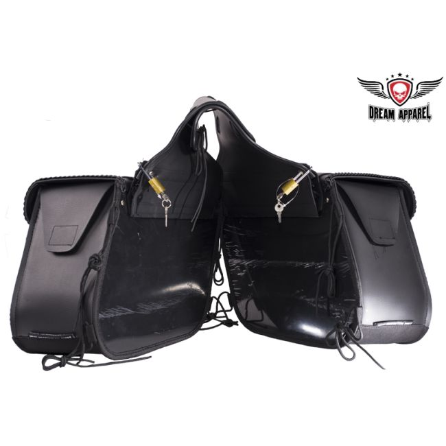 Dream Apparel Motorcycle Saddlebag With No Studs