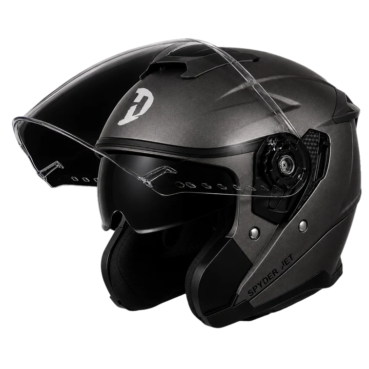 D.O.T. & ECE Daytona Spyder Jet- Gun Metal Grey Dull Metallic