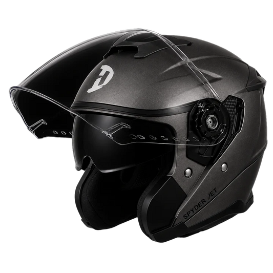 D.O.T. & ECE Daytona Spyder Jet- Gun Metal Grey Dull Metallic