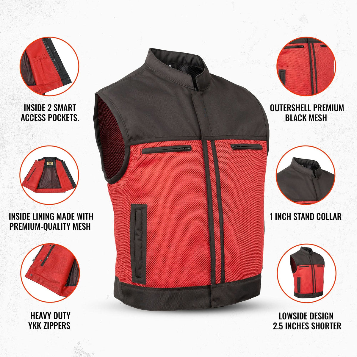 Blaze Lowcut Men's Motorcycle Mesh Vest