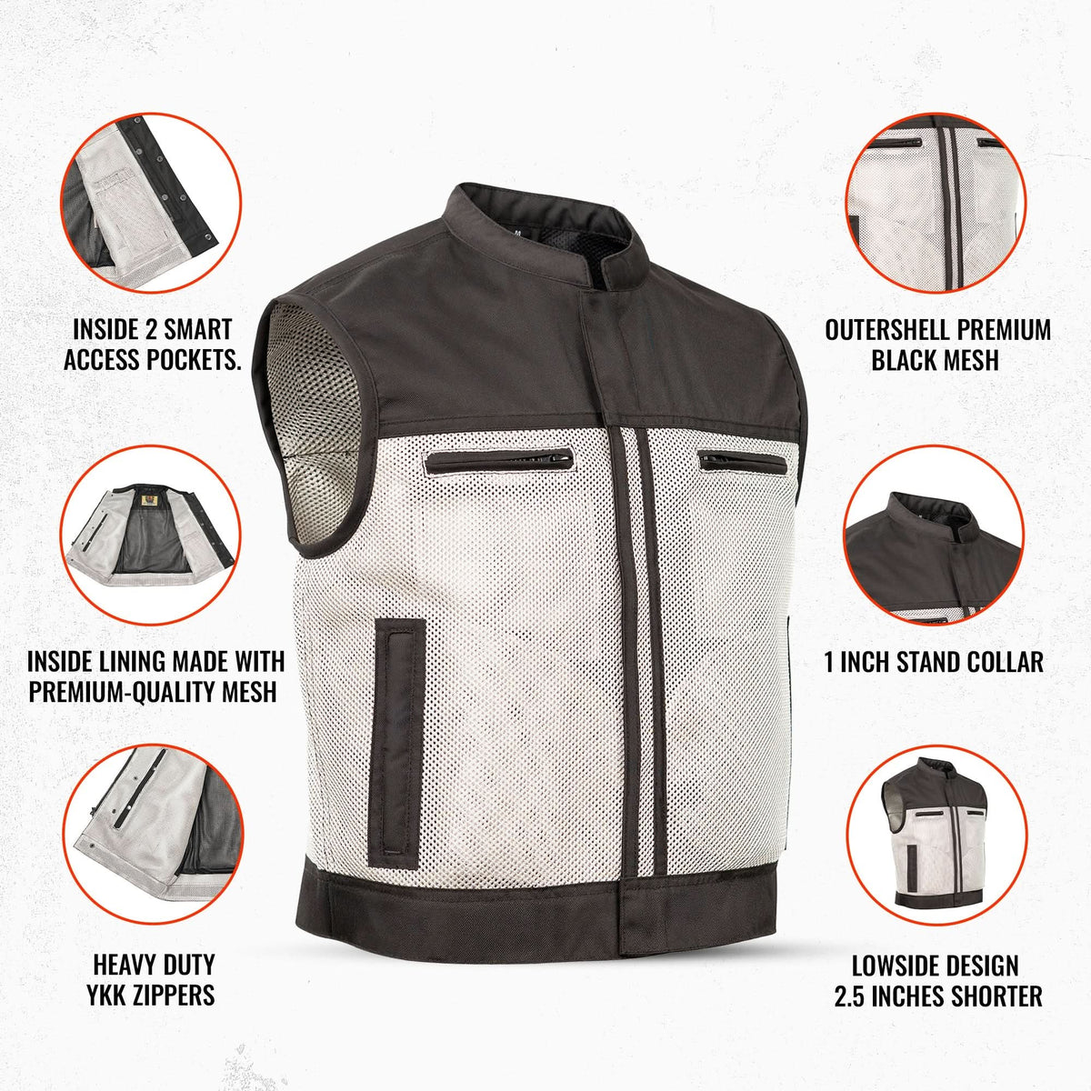 Blaze Lowcut Men's Motorcycle Mesh Vest