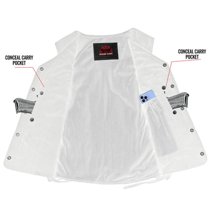 Women's Denim Longer Body ¾ Vest - Side Laces