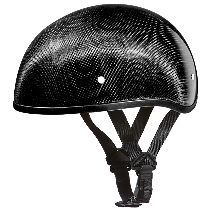 D.O.T. Daytona Skull Cap W/O Visor- Grey Carbon Fiber